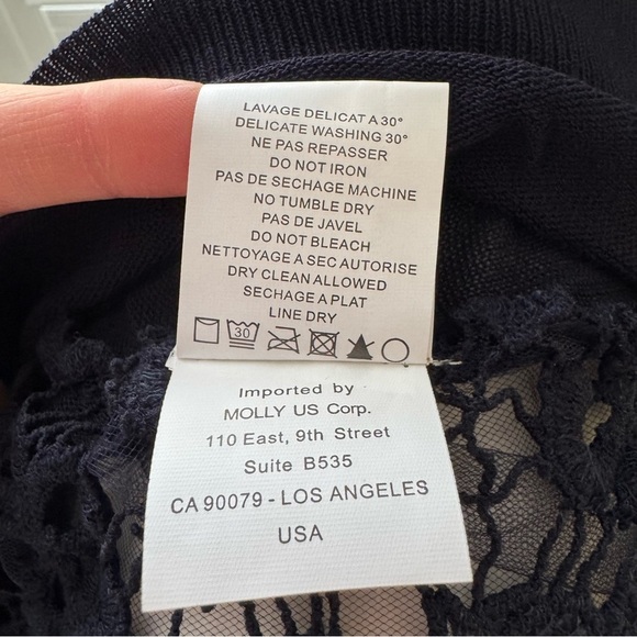 Molly Bracken Sheer Navy Lace Back Sweater - Picture 5 of 5